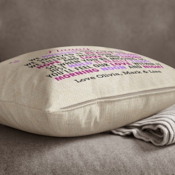 Luxury Personalised Cushion - Inner Pad Included - Nanny we hugged this cushion